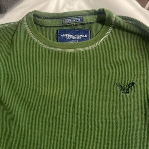 Green vintage fit waffle knit crew neck American Eagle size XL